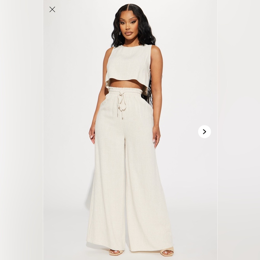Cream linen two piece set